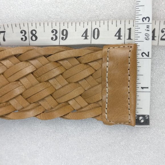 Handmade  Woven 100%Leather western Rodeo belt CAMEL TAN  41", PERFECT highwaist - Picture 7 of 7